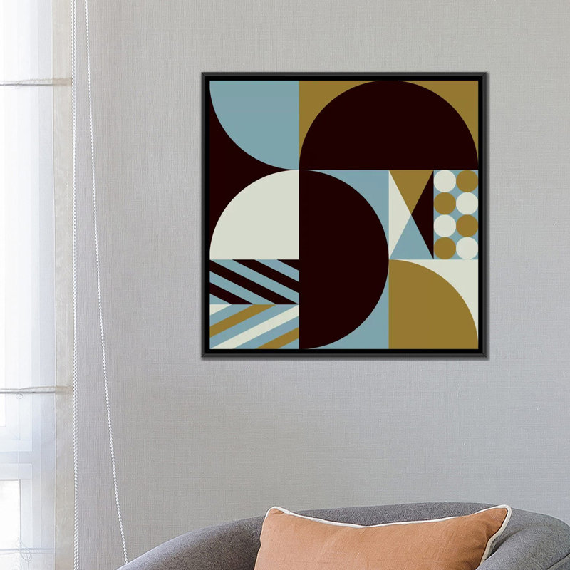 « iii », impression sur toile Geo, H 26 po x l 26 po x P 1,5 po, Toile avec cadre noir, Pas de tapis