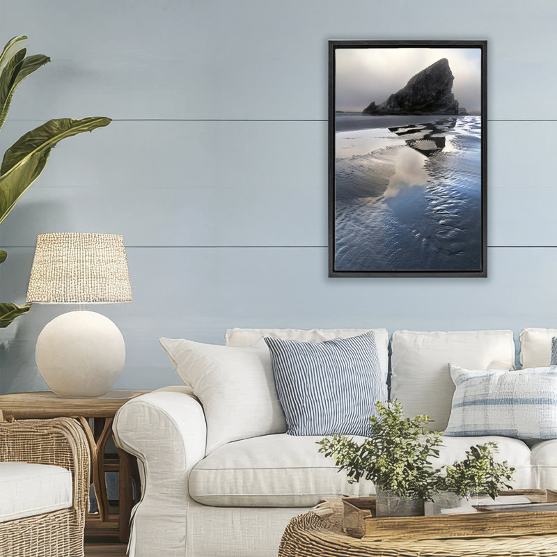 Cadre flottant Pistol River Seascape, design par Celebrate Life Gallery, H 31 po x l 21 po, Cadre flottant noir de jais