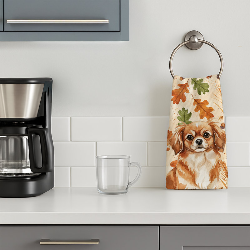Serviette de cuisine tricolore Sheltie, Épagneul tibétain rouge
