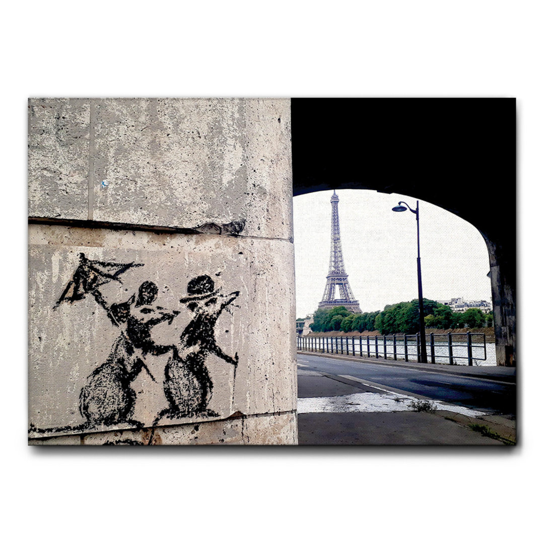 Leinwandbild Eiffel Mice von Banksy