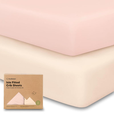 2-Pack Crib Sheets - Rayon Derived From Bamboo Fitted Crib Sheet, Baby Crib Sheets Neutral, Crib Mattress Sheet, Toddler Bed Sheets, Baby Sheets For Crib Fitted Sheets (Cameo)