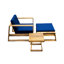 Ensemble de mobilier de jardin en bois avec fauteuil et table d'appoint mobile, idéal pour profiter du plein air. Sa hauteur pratique embellit l'espace.