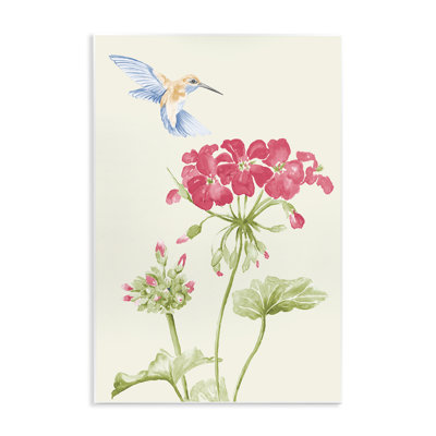 «Geraniums & Hummingbird», art mural par Patricia Pinto