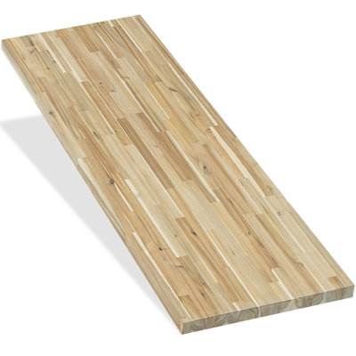Comptoir en bois massif sans finition en bois d'acacia pour dessus d'îlot de cuisine, plateaux de bureau, plateaux de table, tables basses, etc.