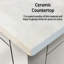 72 po Meuble-lavabo double large blanc avec armoires latérales, robinet et 28 miroirs - comptoir en céramique