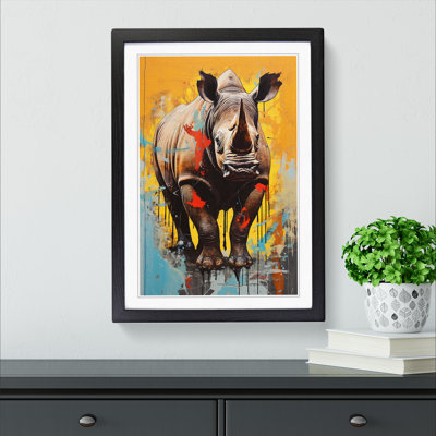 Rhino Contemporary No.2 - Framed Print