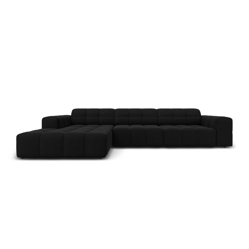 Chicago 4 Seater Corner Sofa, Left Hand Facing, Black