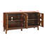 Buffet Mid-Century moderne en noyer. Armoire de rangement 60,5 po avec 4 portes et tablettes réglables. Pour le salon, la chambre à coucher, le vestibule. Matériaux. Console de télévision avec console et tablette. Tablette