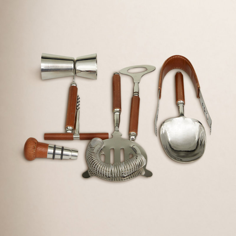 Stainless Steel Bar Tool Set, Brown