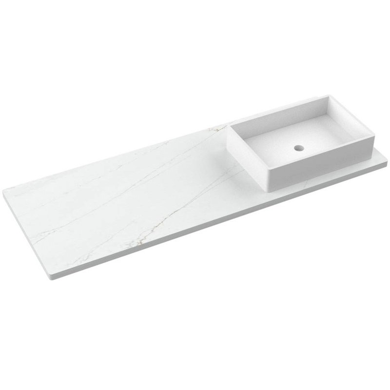 Gilded Single Left/Right Bath Floating Vanity, Gray Weathered, 60"