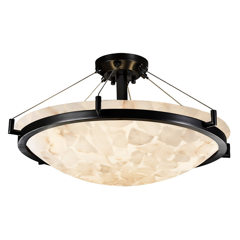 Asae Semi Flush Mount, Matte Black