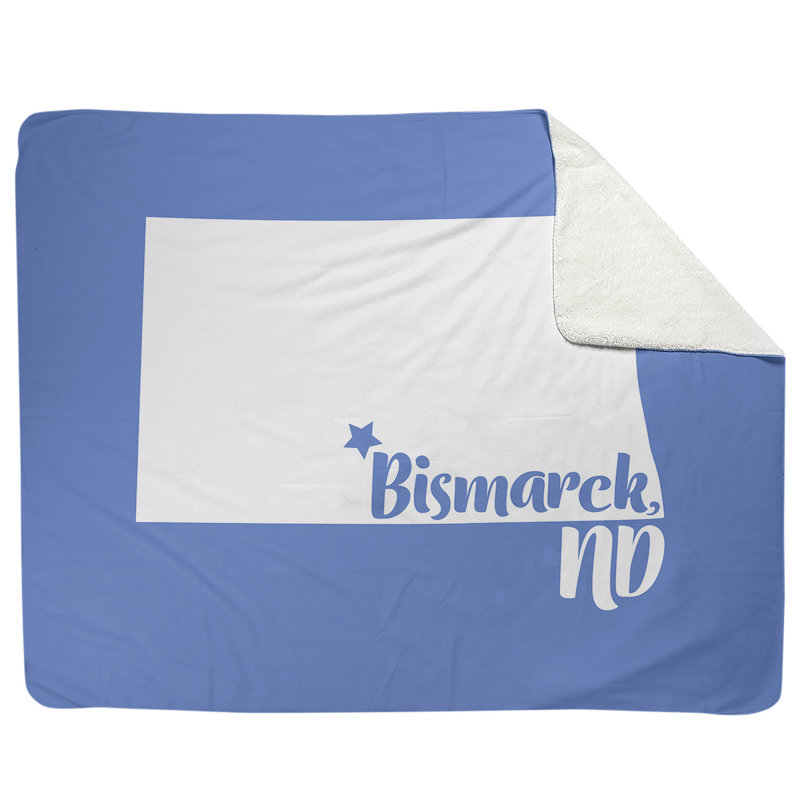 Jeté polaire bismarck north dakota, l 52,5 po x L 62,5 po, bleu