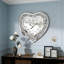 Bashira Glass Mirrored Wall Clock Heart Diamond Accent Clock