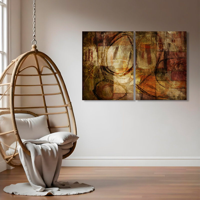 ETABX III - Ensemble de 2 reproductions sur toiles, H 14 po x l 20 po, Imprimé à cadre noir, Blanc