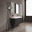 Meuble-lavabo autoportant avec lavabo double en résine, armoire de rangement avec portes à fermeture douce