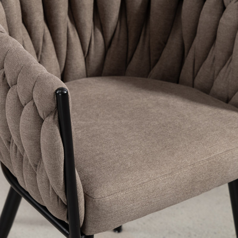 Polyester Upholstered Metal Upholstered Back Accent, Brown
