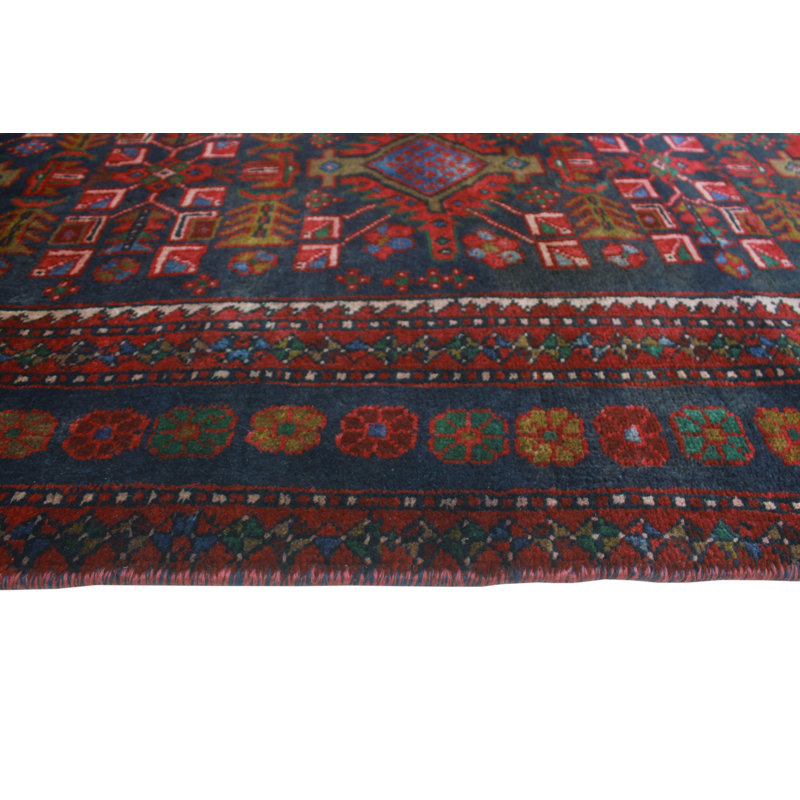 Shatia One-of-a-Kind 3'4" x 10'5" Runner Wool Area Rug in Navy