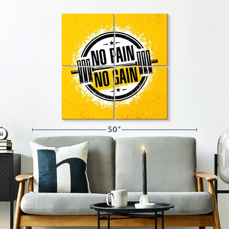 Tergel No Pain No Gain Typography, 32" H x 32" W