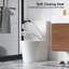 Toilette de salle de bain, double chasse 1,1 / 1,6, céramique, blanc brillant, siège allongé à fermeture douce, siège confort blanc, bol