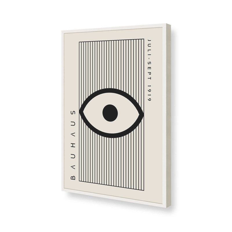 Imprimé géométrique Bauhaus, H 25 po x l 19 po, Blanc opaque