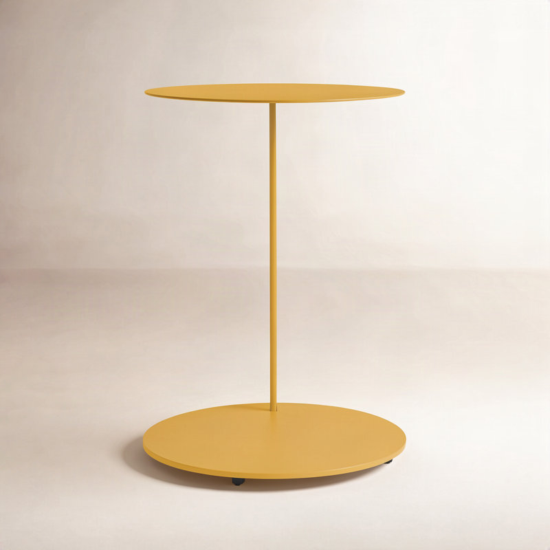 Note Steel Top End Table, 23" H x 20" W x 20" D, Mustard