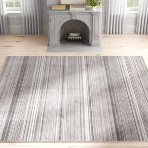 Osteen Striped Gray Area Rug