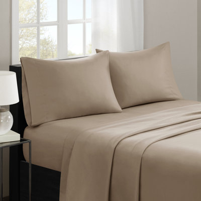 Madison Park 3M Microcell Khaki Luxurious Brushed Lightweight Deep Pocket Twin Sheet Set
