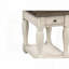 Table de chevet antique blanche et brune avec tiroir et tablette