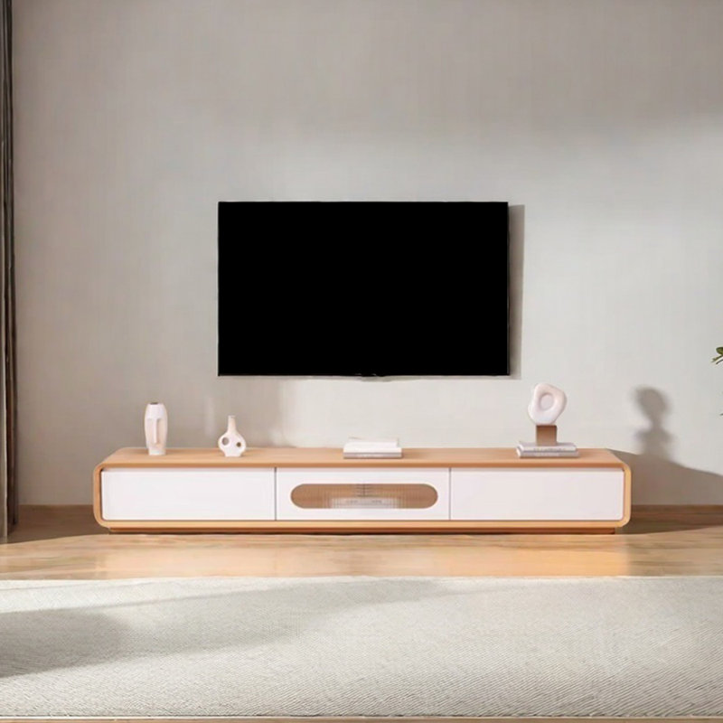 Log style simple design sense TV cabinet, 70.86"