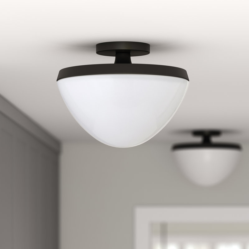 Plafonnier semi-encastré 1 lumière 12,625 po Durant, Noir mat