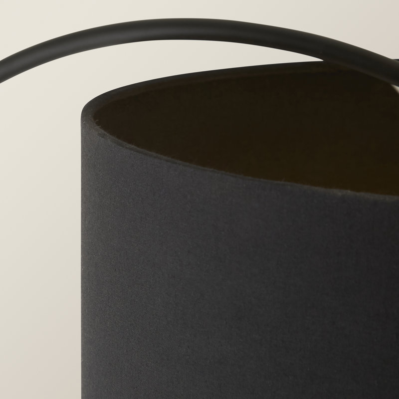 Domani 143cm Black Arched Floor Lamp, Black