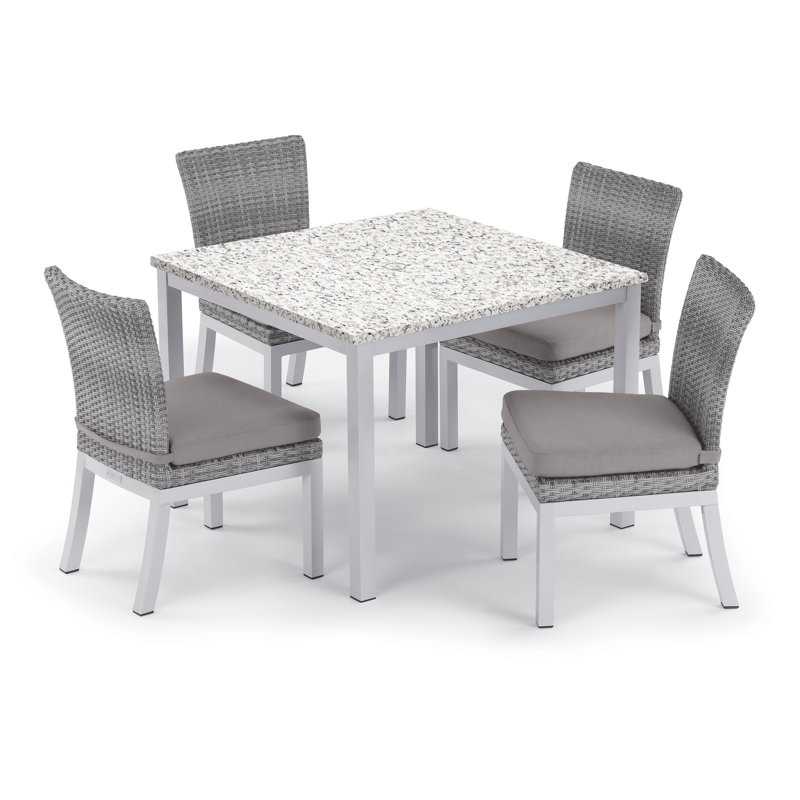 Argento Outdoor Dining Side Chair, Stone