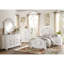 Lit traditionnel traditionnel en blanc, bois et d'ingénierie pour chambre à coucher, avec tête de lit et rails de style chambre à coucher