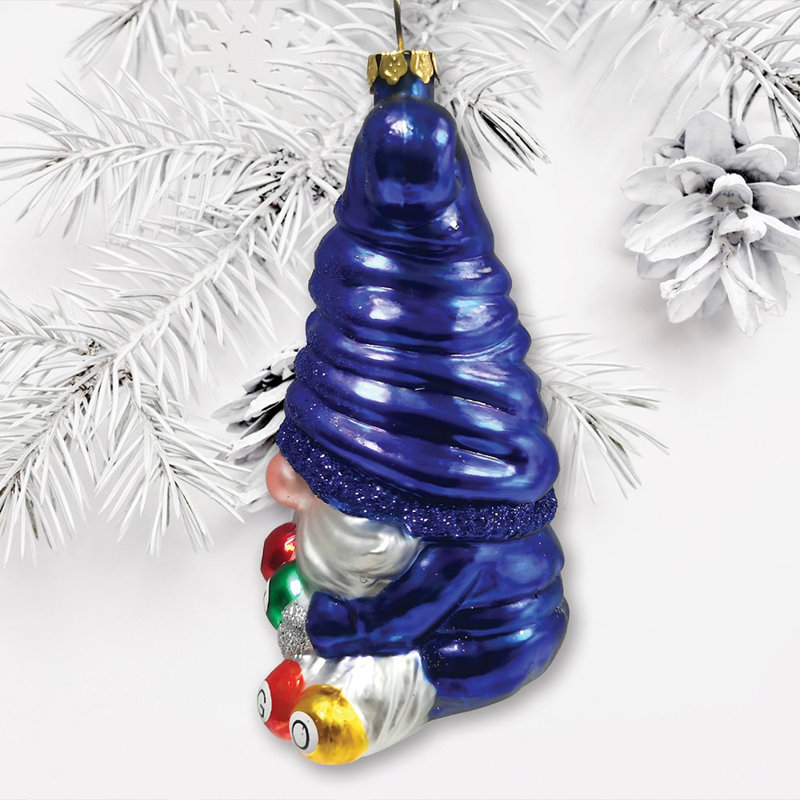 Ornement de Noël en verre Bingo Gnome