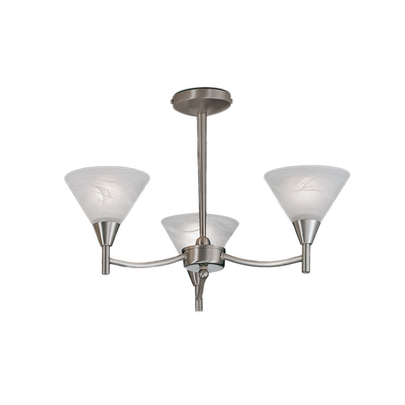 Millicent 3 - Light Cone Chandelier, Satin Nickel