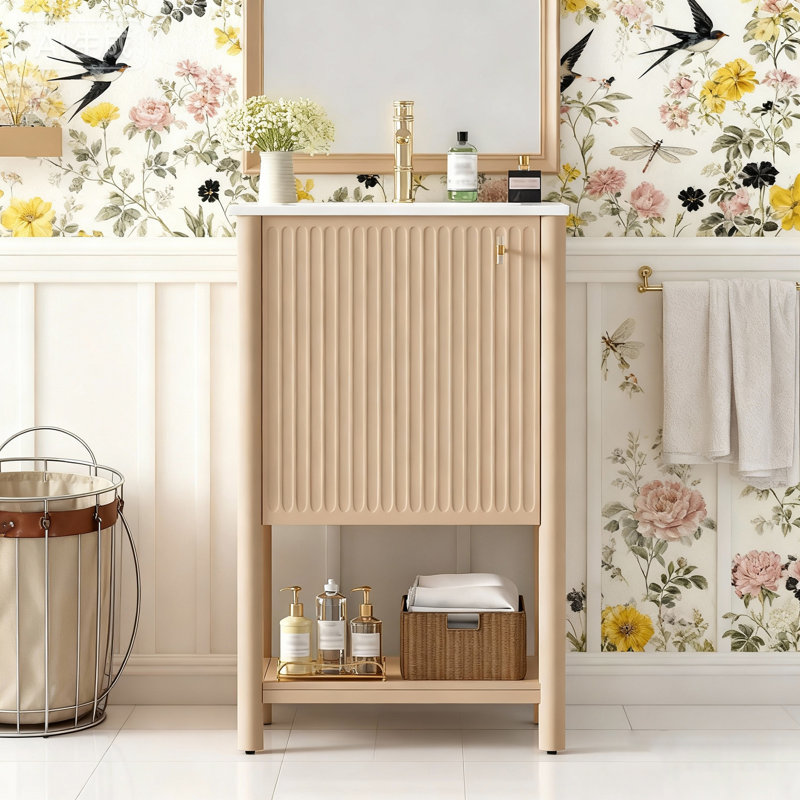 Meuble-lavabo simple 20 po avec comptoir en céramique