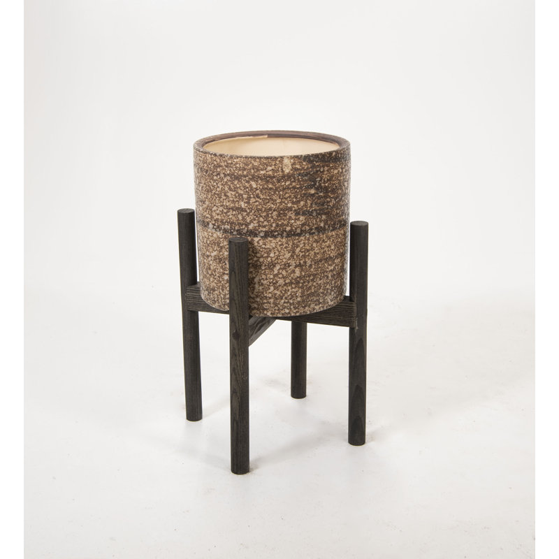 Pot de fleurs en céramique Kulik, Ébène