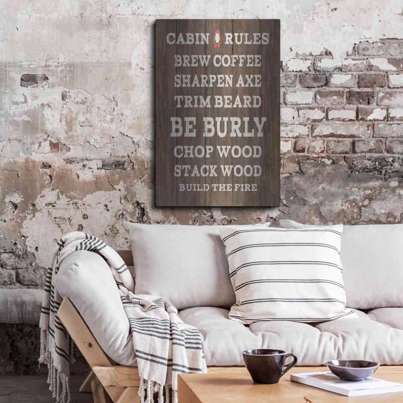 «Cabin Life V Dark Wood» par Sue Schlabach, art mural en métal, H 36 po x l 24 po