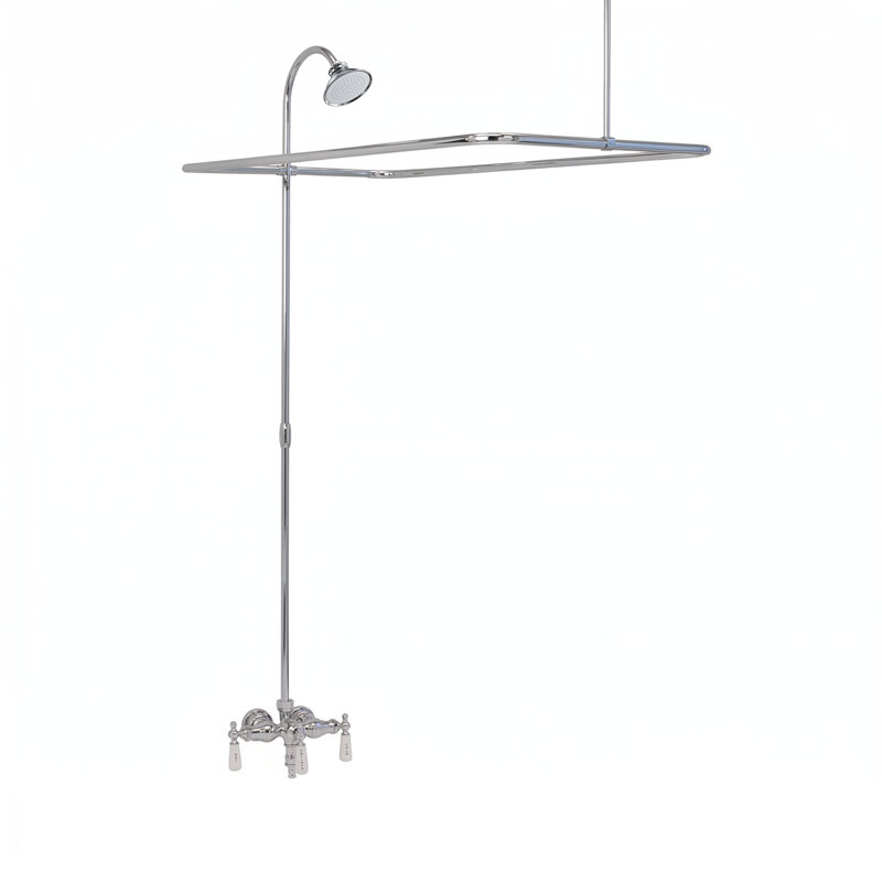 Système de douche Clawfoot Tub Enclosure (P0034) par Strom Living, Chrome chrome