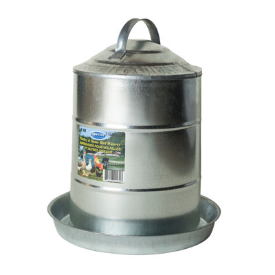 Desirrae Farm Tuff Galvanized Metal Poultry Fountain Waterer for Chickens