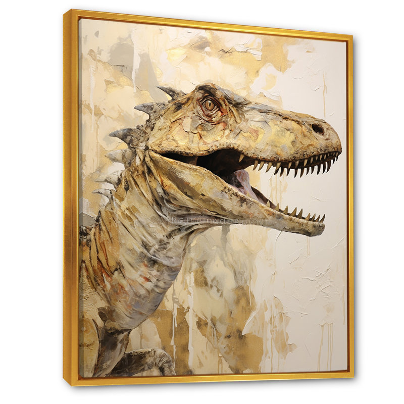 Dinosaure T Rex Supreme II, H 20 po x l 12 po x P 1 po, Cadre flottant doré