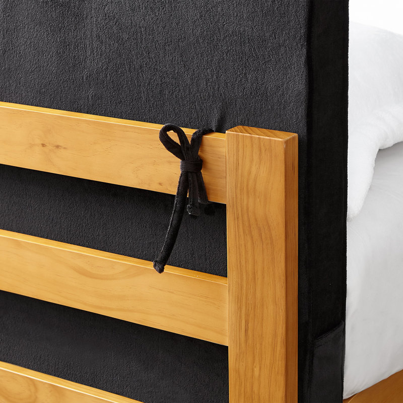 Rainha - Memory Foam Cushioned Dorm Headboard, Black