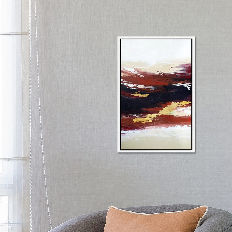 Burnt Sunset - Print on Canvas, 66.04 cm H x 45.72 cm W, White Framed