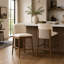 Tabouret de comptoir d'intérieur en bois rembourré, chaise de bar, structure de finition avec revêtement, ensemble de 2-1508222094