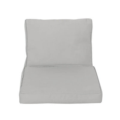 Honolulu Outdoor Club Chair Cushion Set - Silver Water-Repellent Fabric with Foam Fill