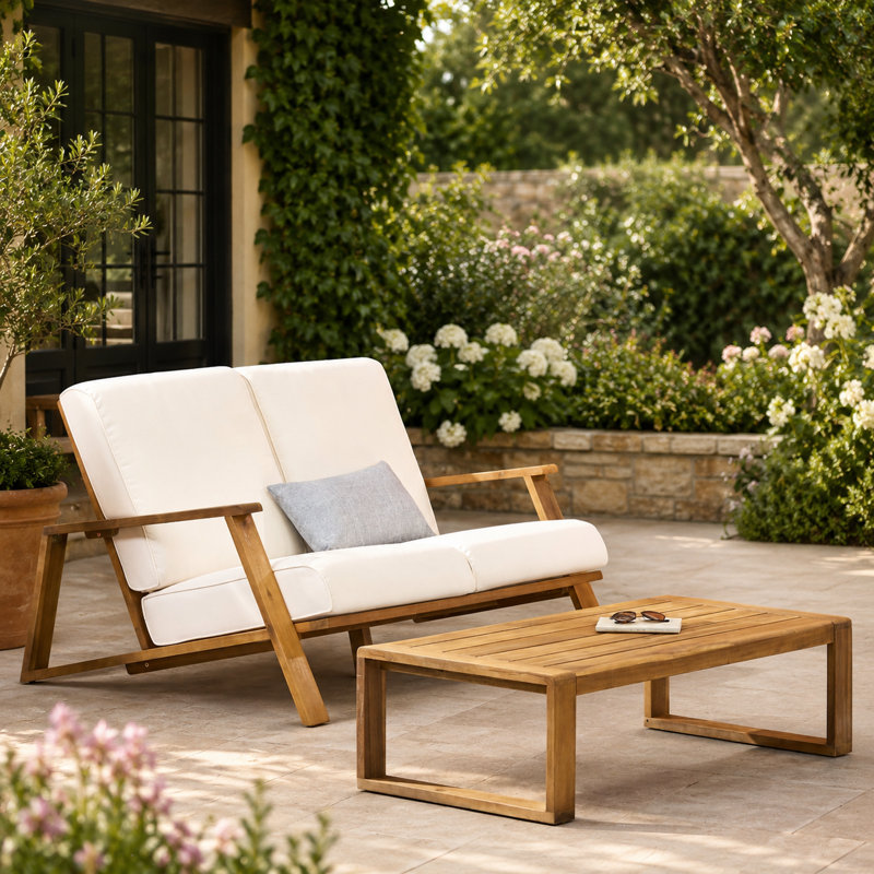 Causeuse d'extérieur avec table basse Paloma