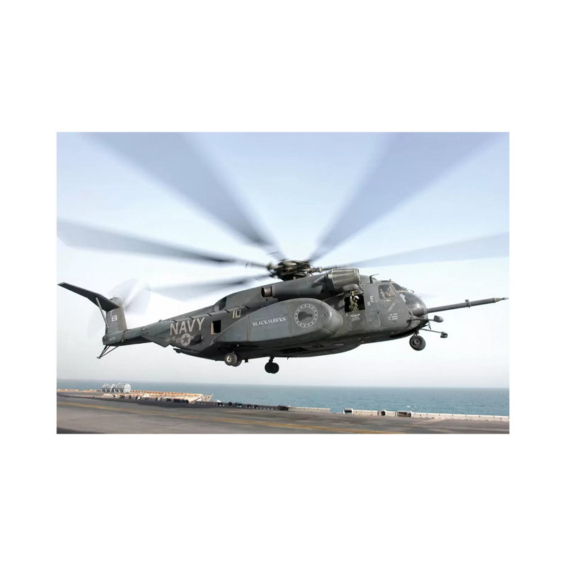 A CH-53 Sea Stallion Helicopter Leaves the Flight Deck of USS Kearsarge 1 Piece Wrapped Canvas Wall Art