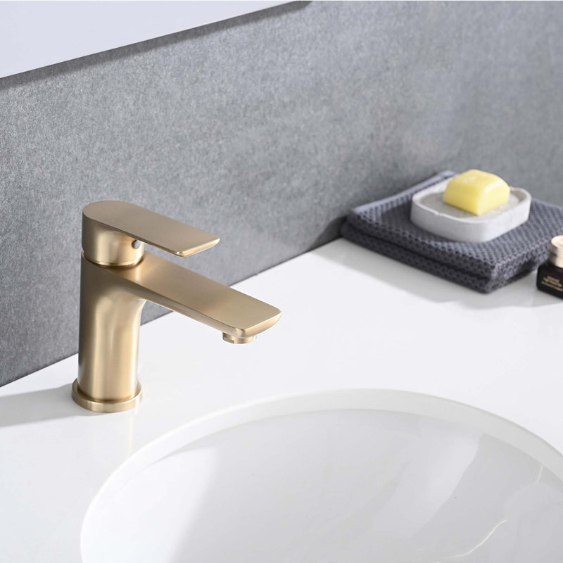 Single Handle Lavatory Basin Sink Faucet, Brushed Gold
