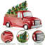 Camion de Noël rétro en céramique peint à la main avec arbre pré-éclairé
