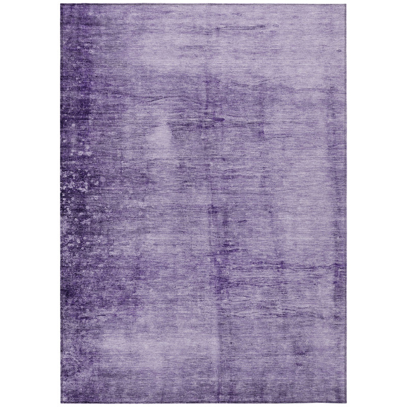 Machine Washable Indoor/Outdoor Xhevrie Purple Rug, Rectangle 3' x 5'